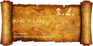 Král Lili névjegykártya