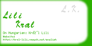 lili kral business card
